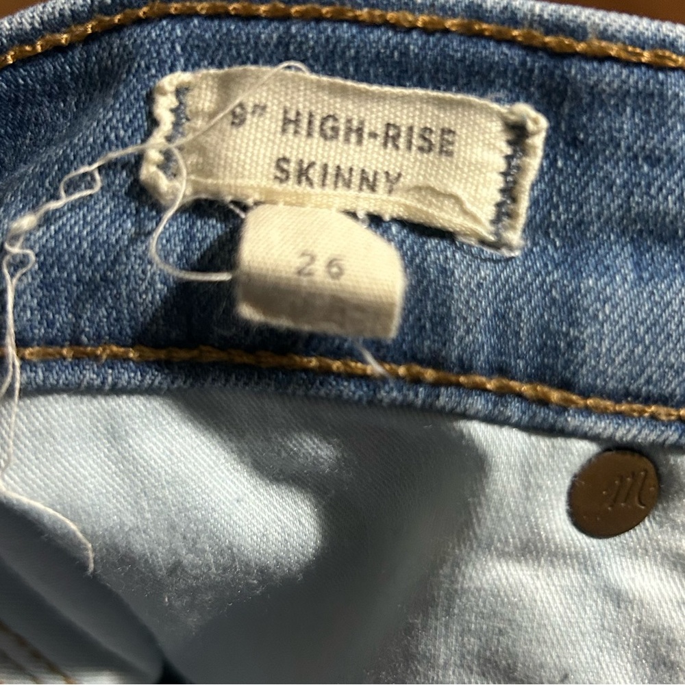 🌟HOST PICK🌟MADEWELL 9” High-Rise Skinny Distressed Jeans Size 26 - Picture 7 of 7